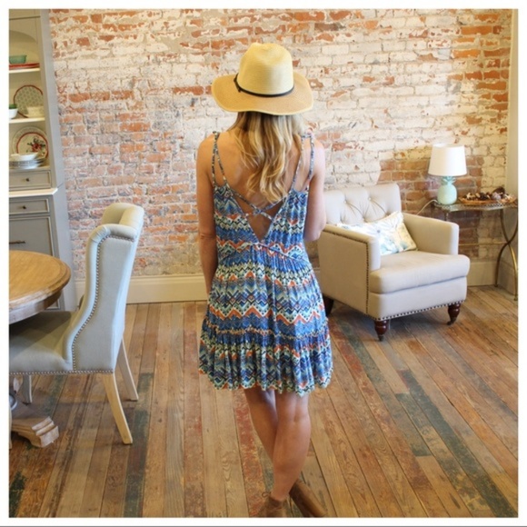 LAST ONE! Blue Aztec Aztec Print Sundress/Coverup - Picture 2 of 2